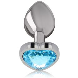 Intense - Plug Anal Métal Aluminium Coeur Bleu Taille L